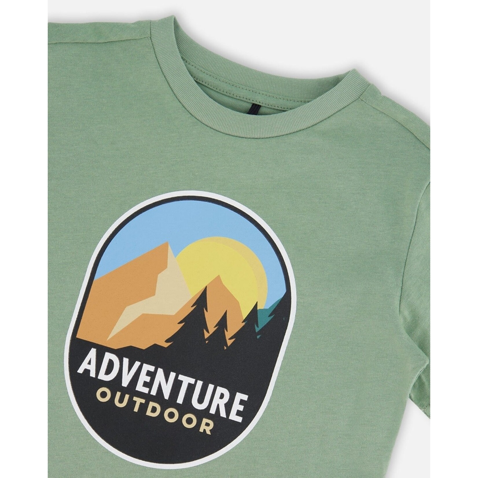 Deux par Deux DEUX PAR DEUX - Sage and Multicolor Graphic T-Shirt  'B.O.Y.S'