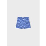 Mayoral MAYORAL - Short en coton bleu marine avec imprimé d'effet fleurs blanches et vertes