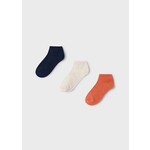Mayoral MAYORAL - Pack of 3 pairs of ankle socks 'Navy, cream and orange'