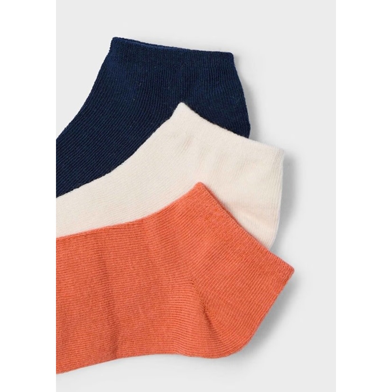 Mayoral MAYORAL - Pack of 3 pairs of ankle socks 'Navy, cream and orange'