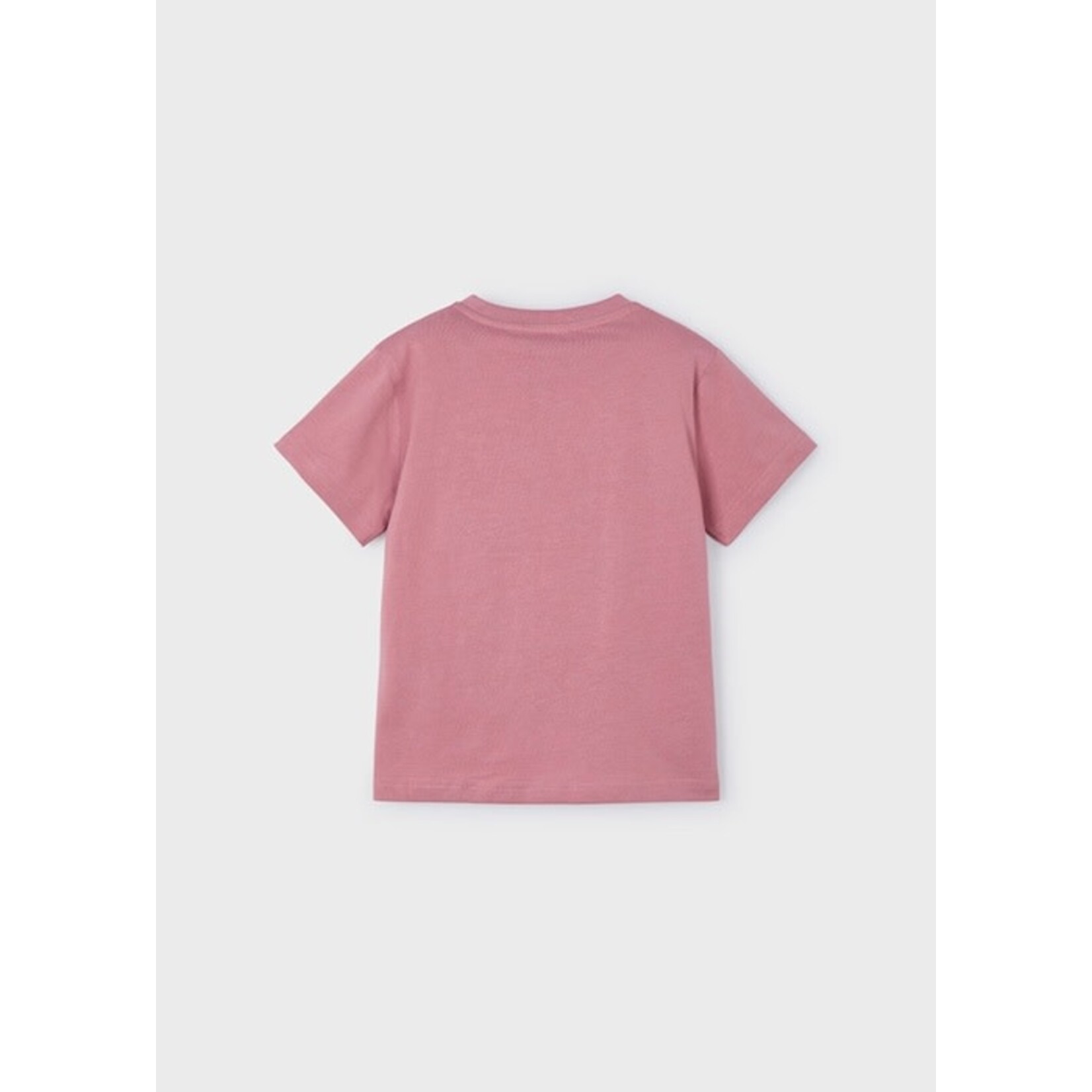 Mayoral MAYORAL - Guava-colored short-sleeved T-shirt with embroidered tropical landscape