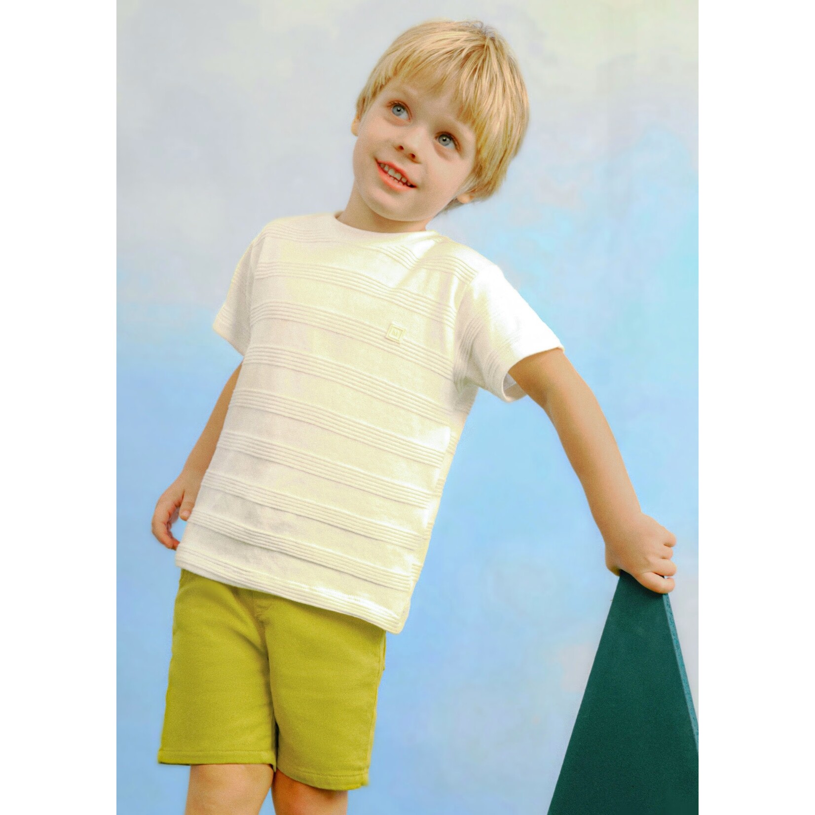 Mayoral MAYORAL - Mustard Yellow Cotton Twill Shorts with Drawstring