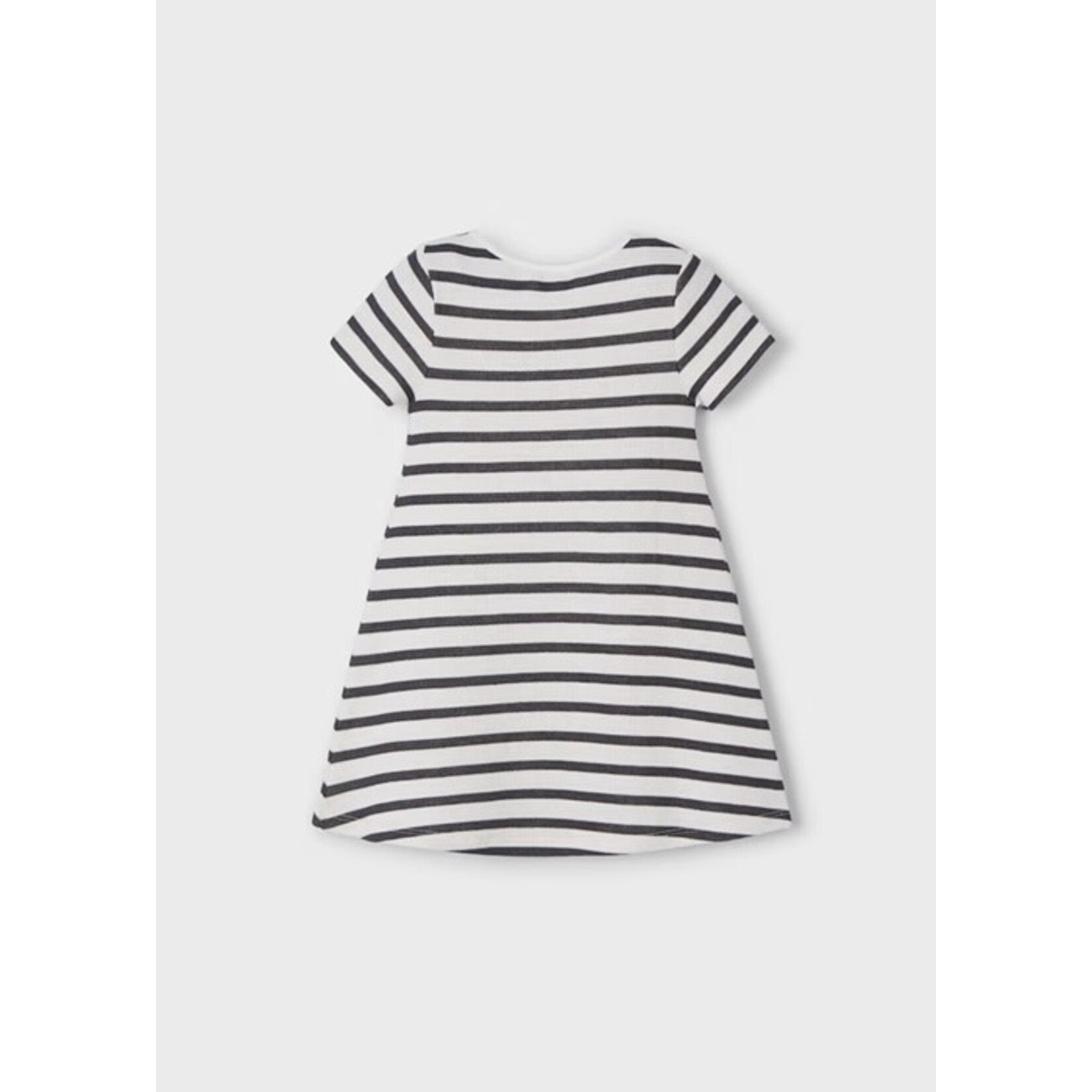 Mayoral MAYORAL - Robe à manches courtes avec rayures blanche et anthracite