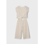 Mayoral MAYORAL - 2-piece set - White and beige striped T-shirt and long pants