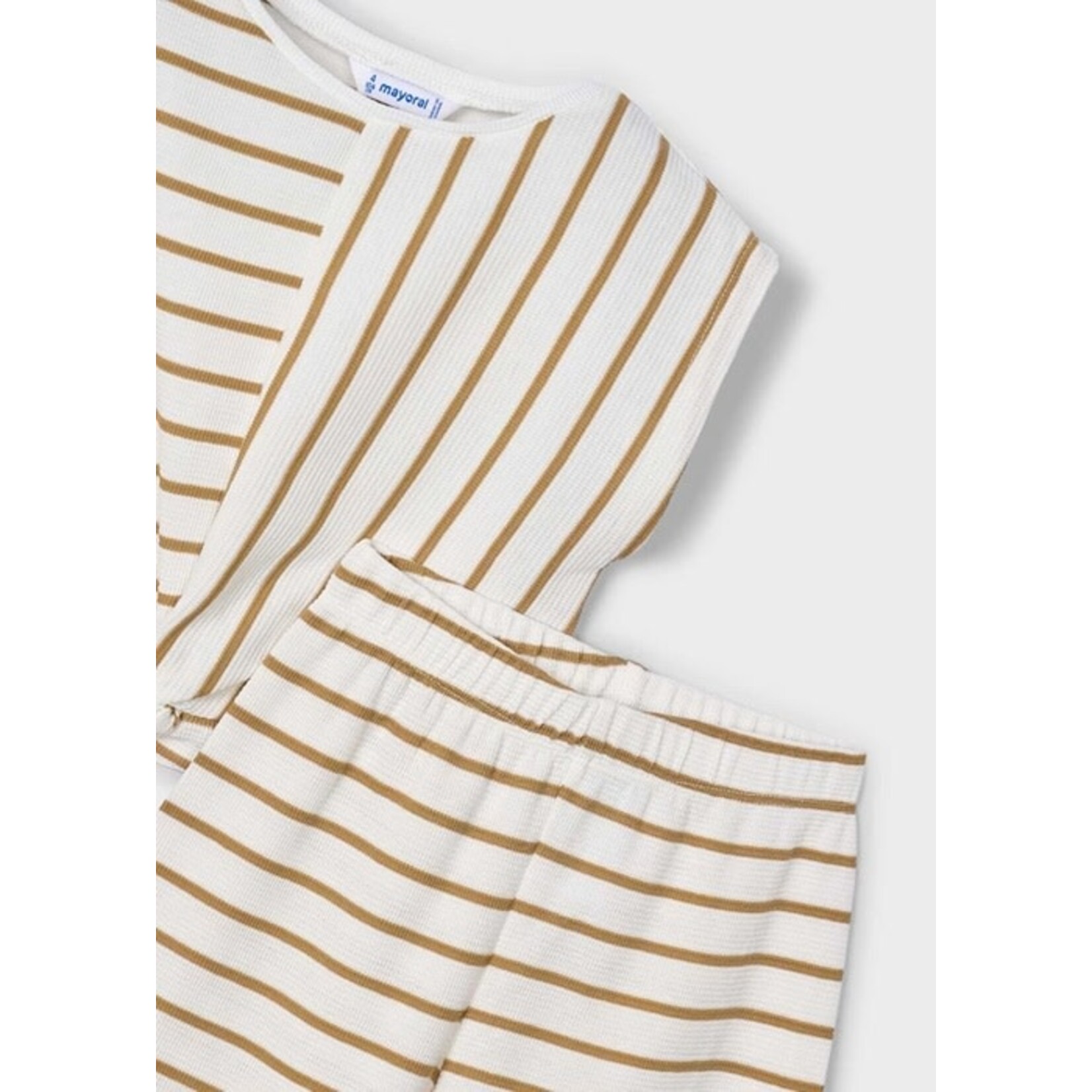 Mayoral MAYORAL - 2-piece set - White and beige striped T-shirt and long pants