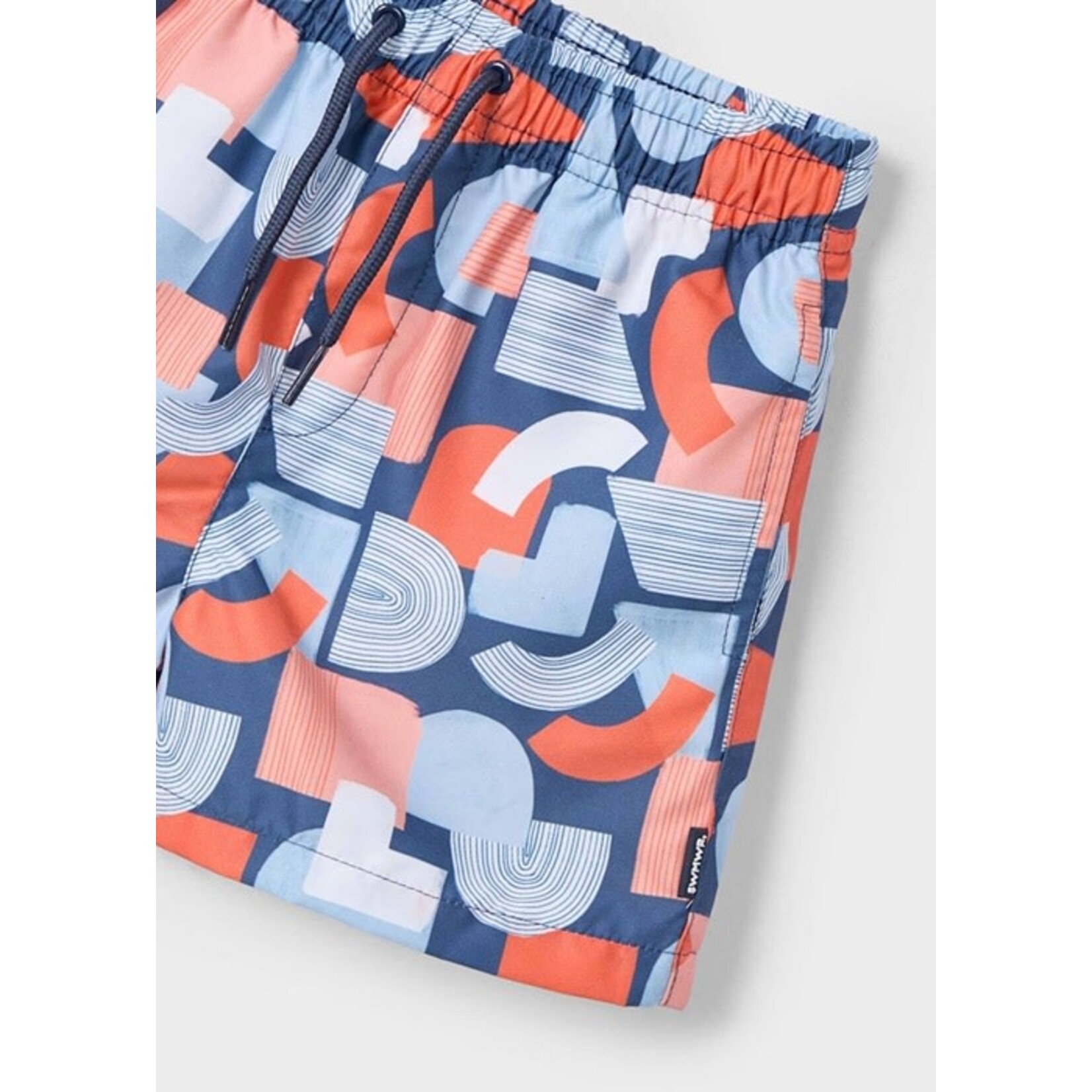 Mayoral MAYORAL - Short maillot bleu marine avec imprimé de formes géométriques bleu et rouge
