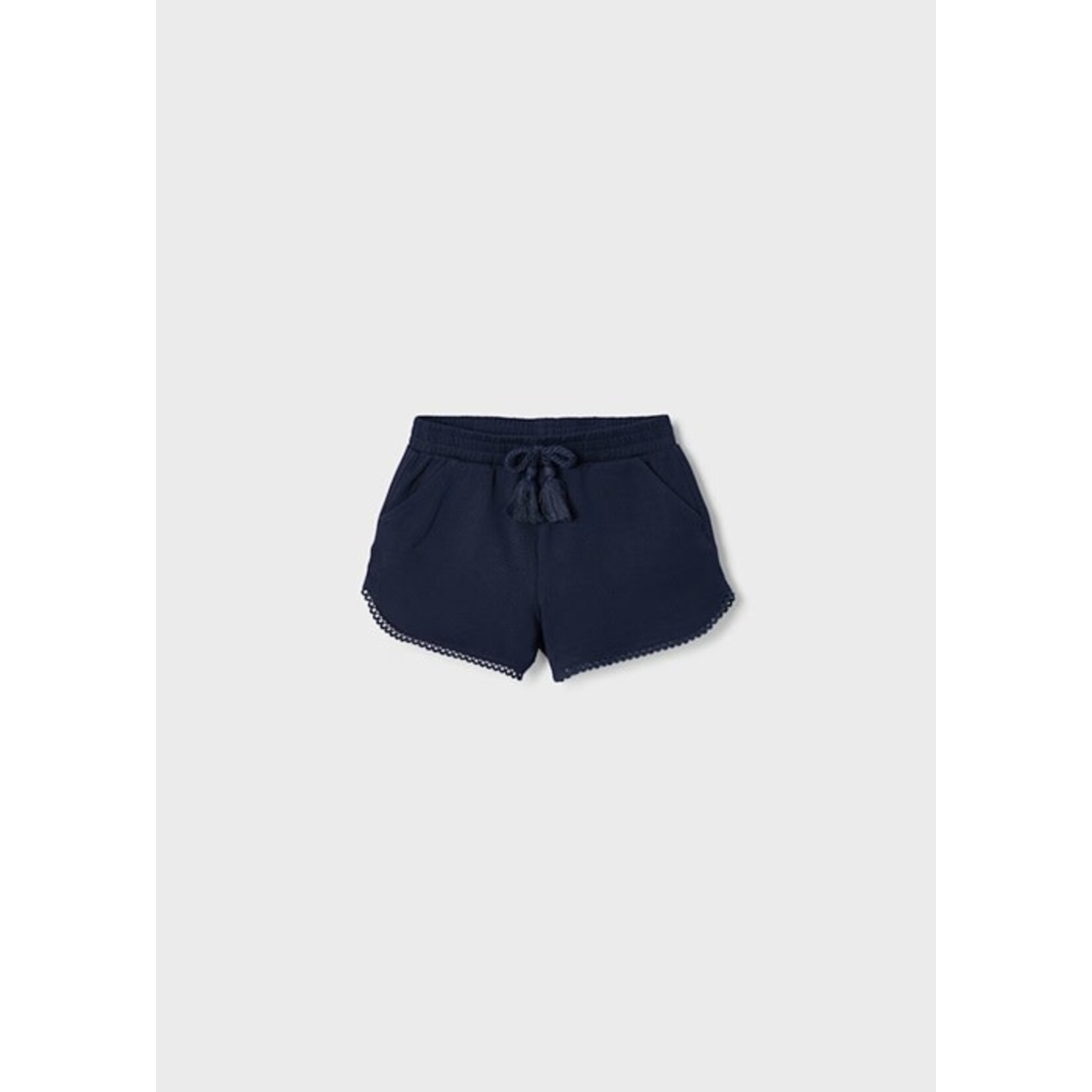 Mayoral MAYORAL - Short en coton bleu marine foncé avec effet broderie au bas