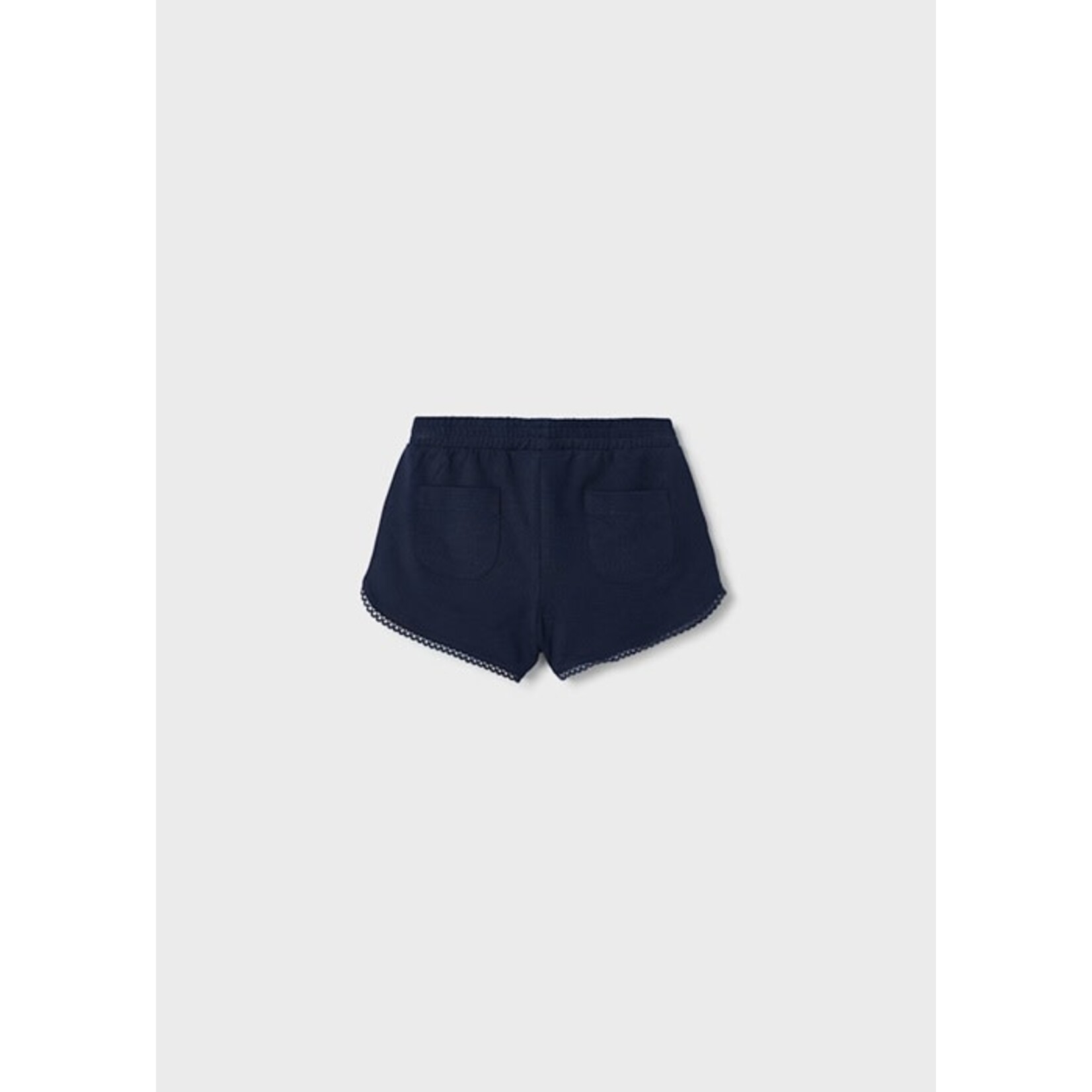 Mayoral MAYORAL - Short en coton bleu marine foncé avec effet broderie au bas