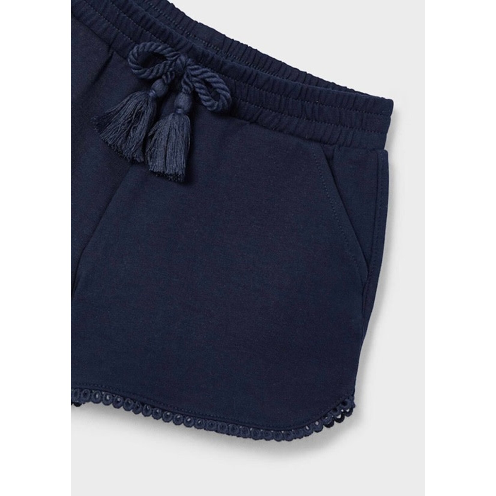 Mayoral MAYORAL - Short en coton bleu marine foncé avec effet broderie au bas