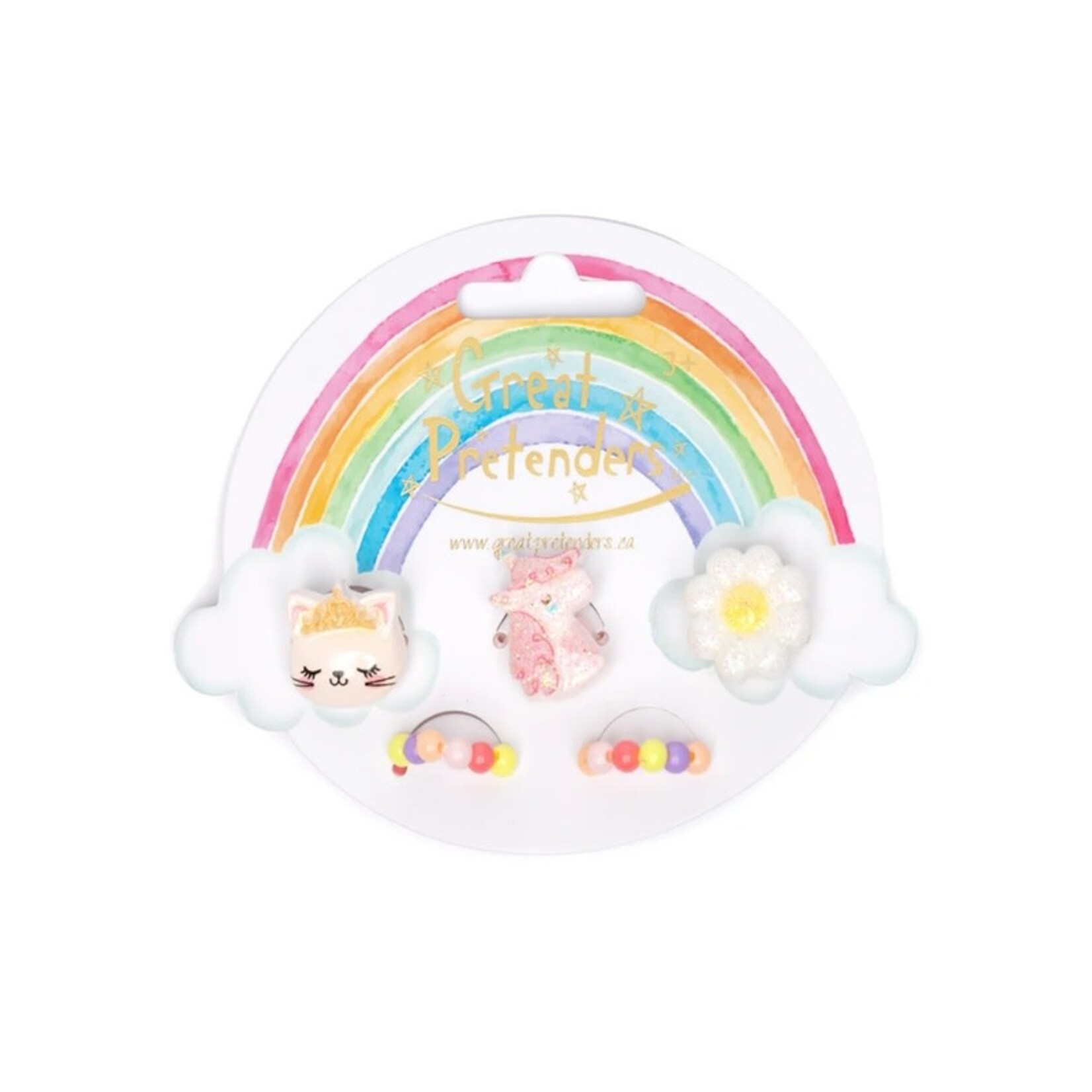 Great Pretenders GREAT PRETENDERS - Ensemble de 5 bagues élastiques 'Fleur-Chat-Licorne'