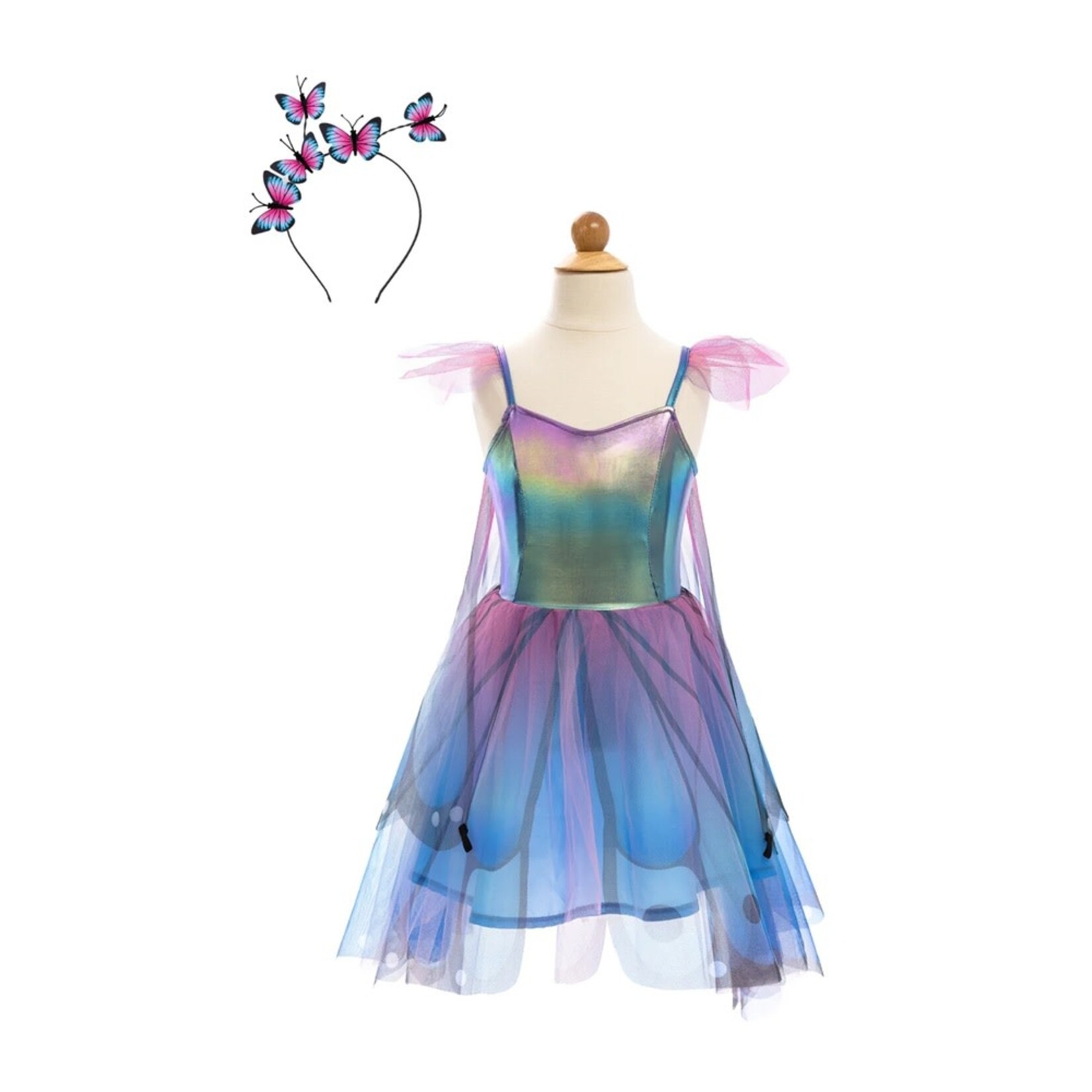 Great Pretenders GREAT PRETENDERS - Blue Butterfly Twirl Dress with Wings & Headband
