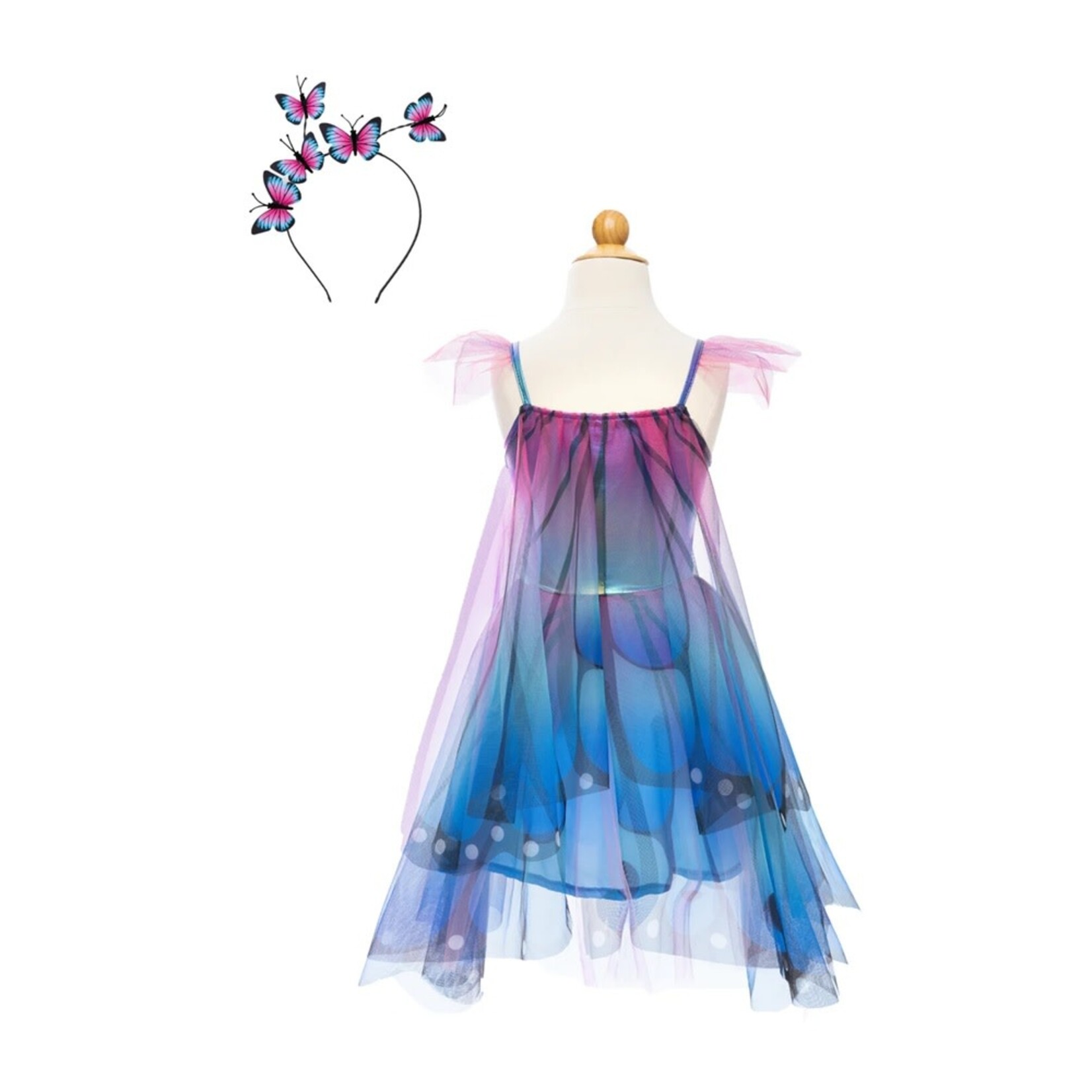 Great Pretenders GREAT PRETENDERS - Blue Butterfly Twirl Dress with Wings & Headband