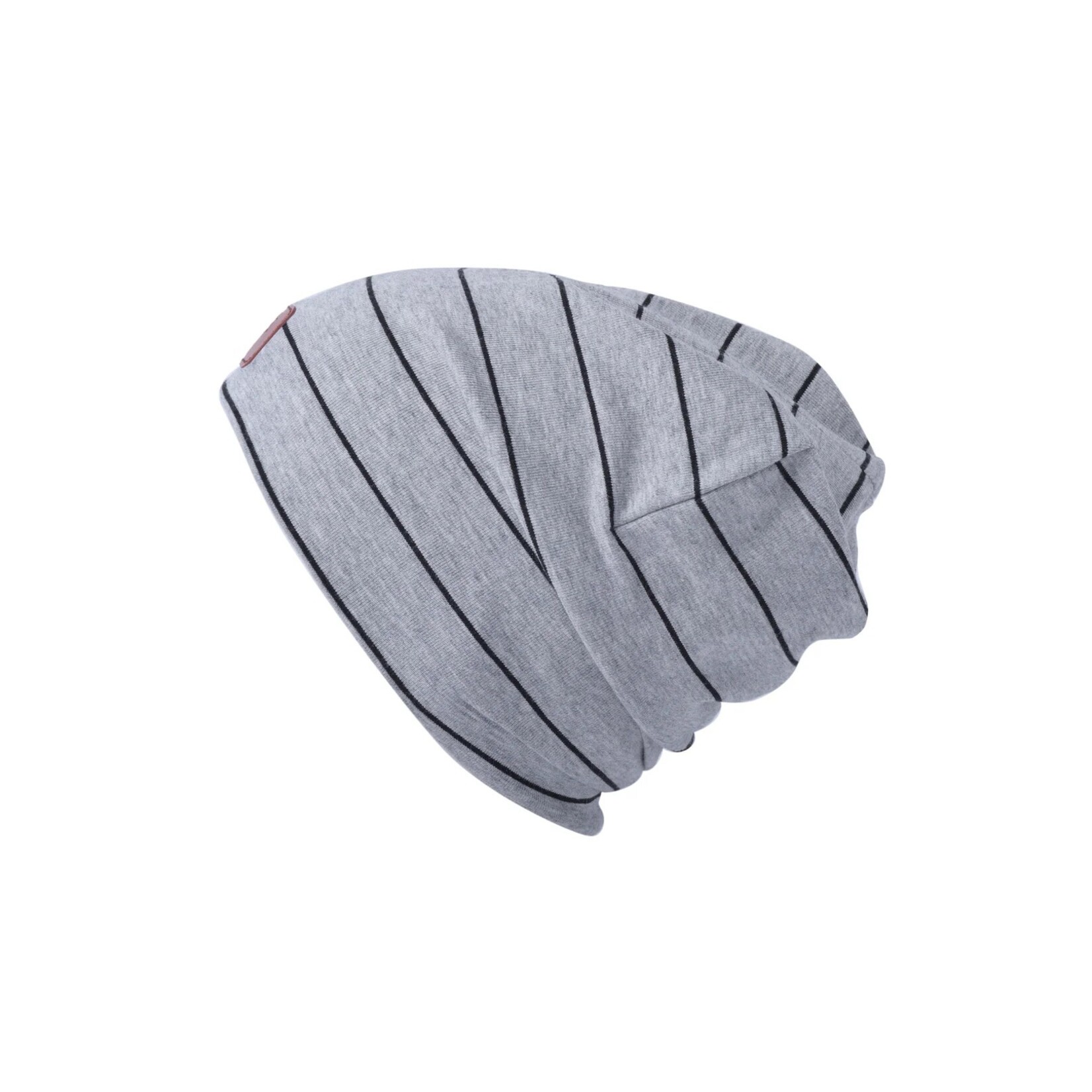 L&P  L&P - Mid-season cotton beanie - 'Boston - gray and black striped'