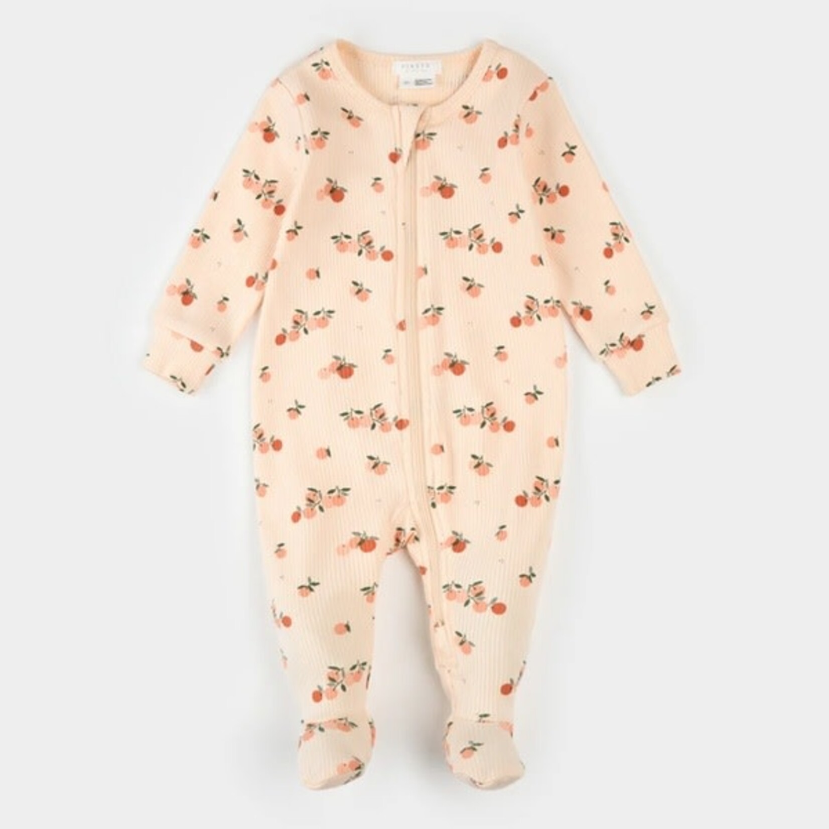 Petit Lem PETIT LEM - Peach footie baby pyjama with clementine print