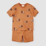 Miles the label MILES THE LABEL - Ensemble t-shirt et shorts cuivre à imprimé lion