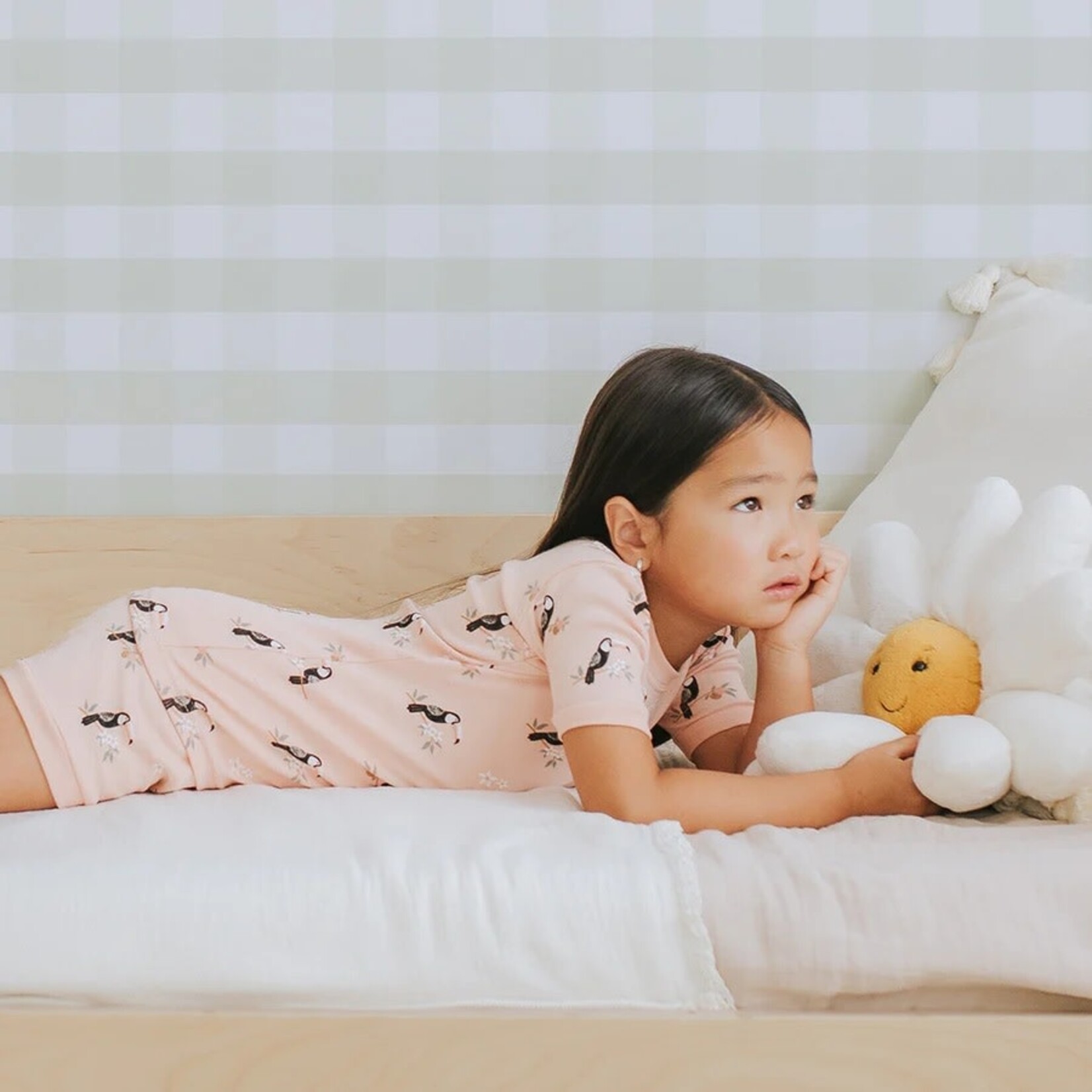 Petit Lem PETIT LEM - Ensemble pyjama été corail à imprimé toucans