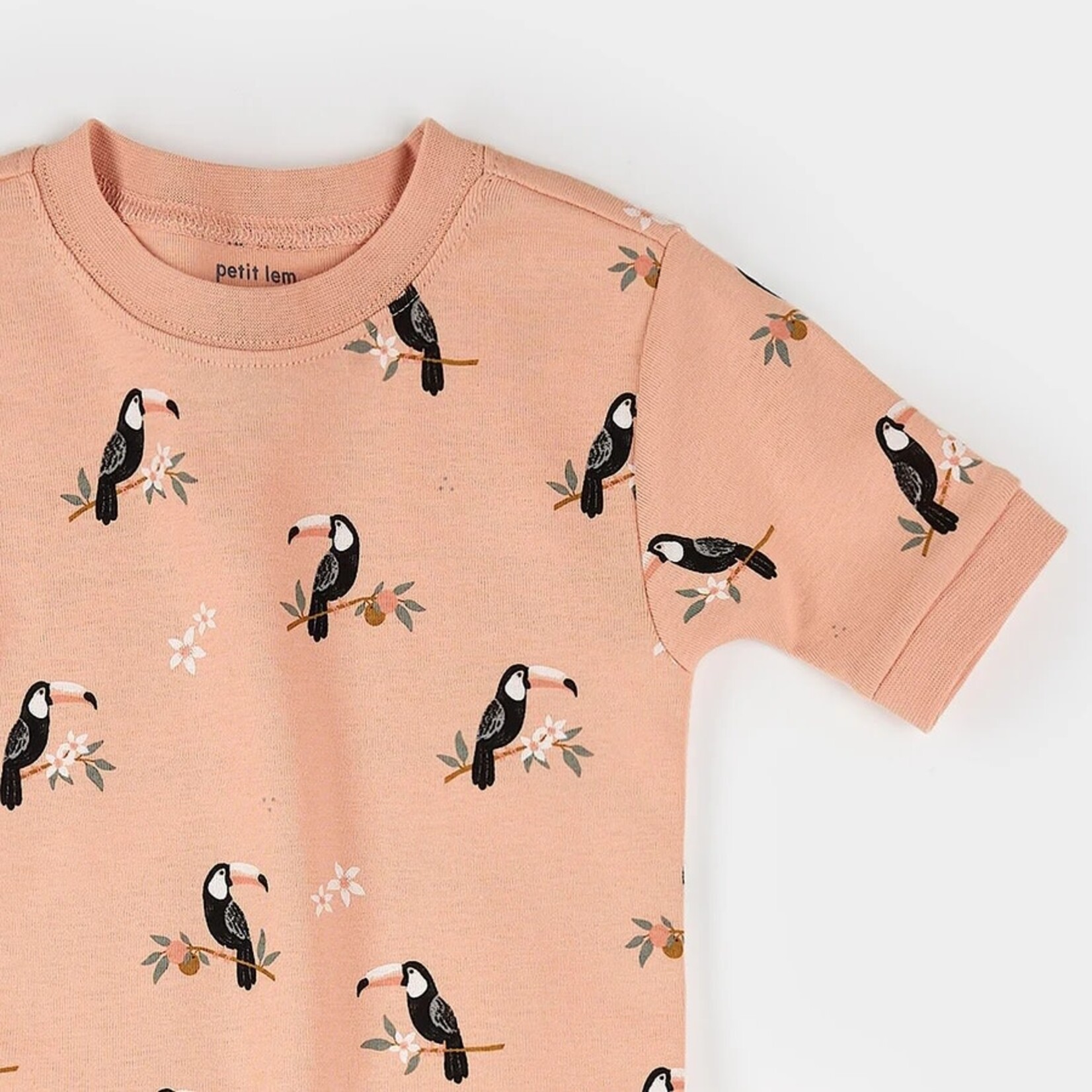 Petit Lem PETIT LEM - Ensemble pyjama été corail à imprimé toucans