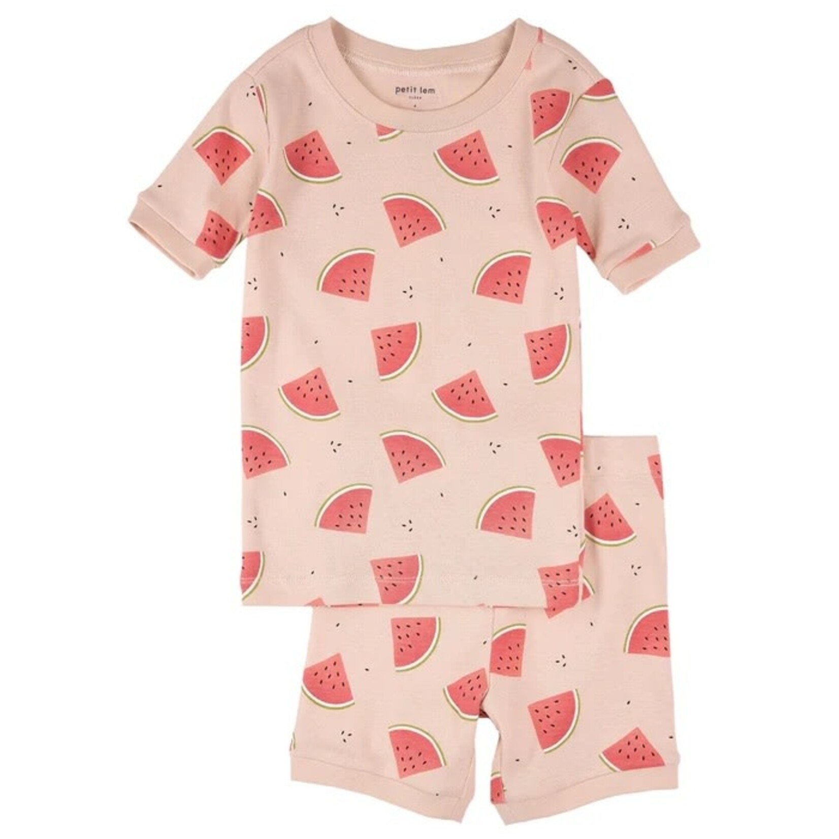 Petit Lem PETIT LEM - Ensemble pyjama été rose à imprimé melon d'eau