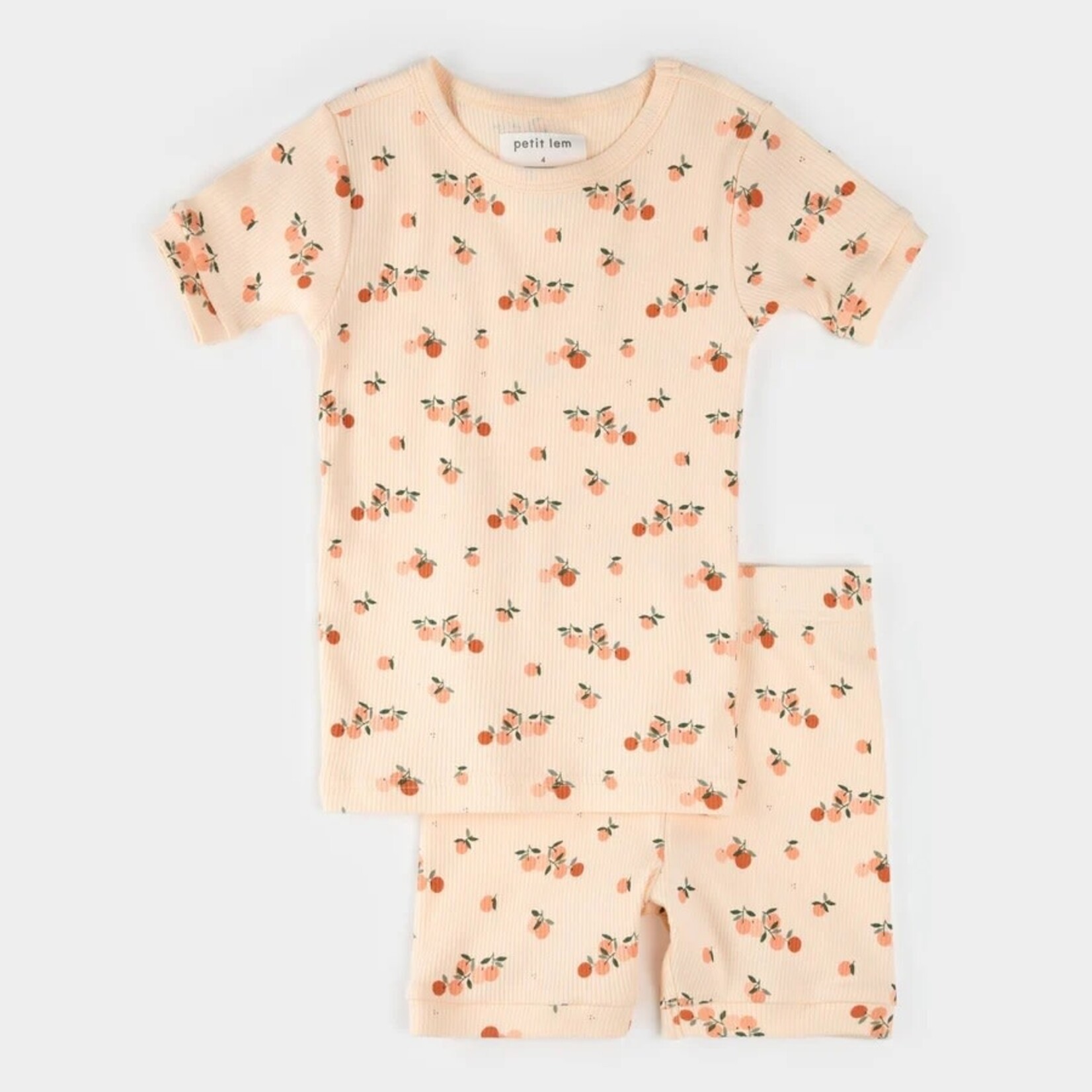 Petit Lem PETIT LEM - Citrus Print on Orange Sleep Set