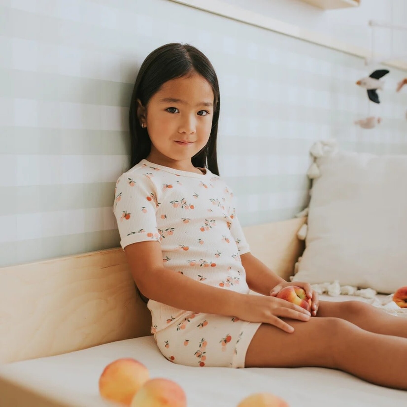 Petit Lem PETIT LEM - Ensemble pyjama été orange à imprimé agrumes