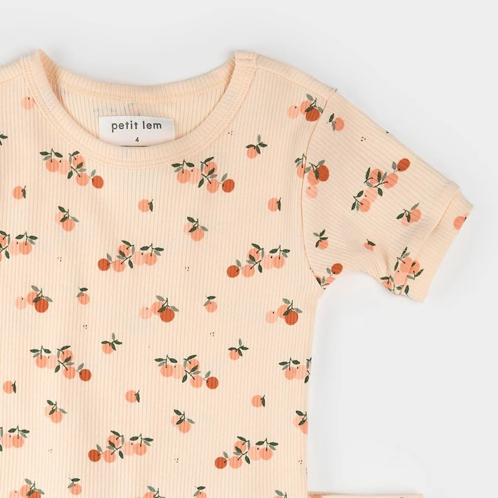 Petit Lem PETIT LEM - Ensemble pyjama été orange à imprimé agrumes