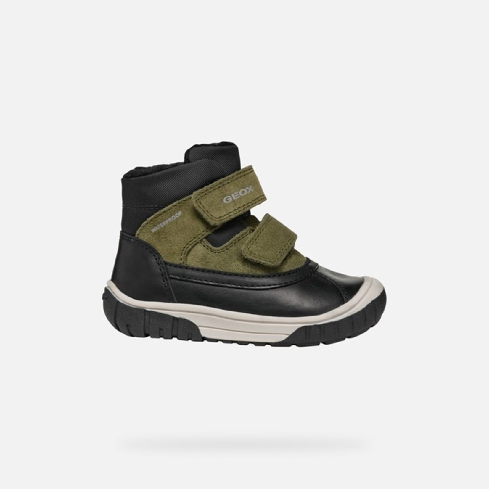 Geox GEOX -  Mid-Season Waterproof Boots with Fur Lining 'Omar - Suede and nylon - Black/Dark green'
