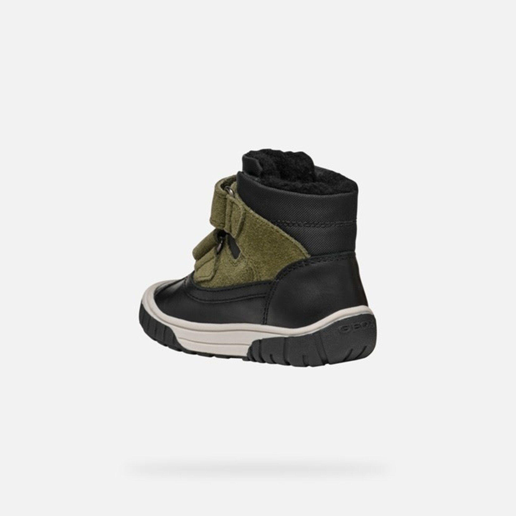 Geox GEOX -  Mid-Season Waterproof Boots with Fur Lining 'Omar - Suede and nylon - Black/Dark green'