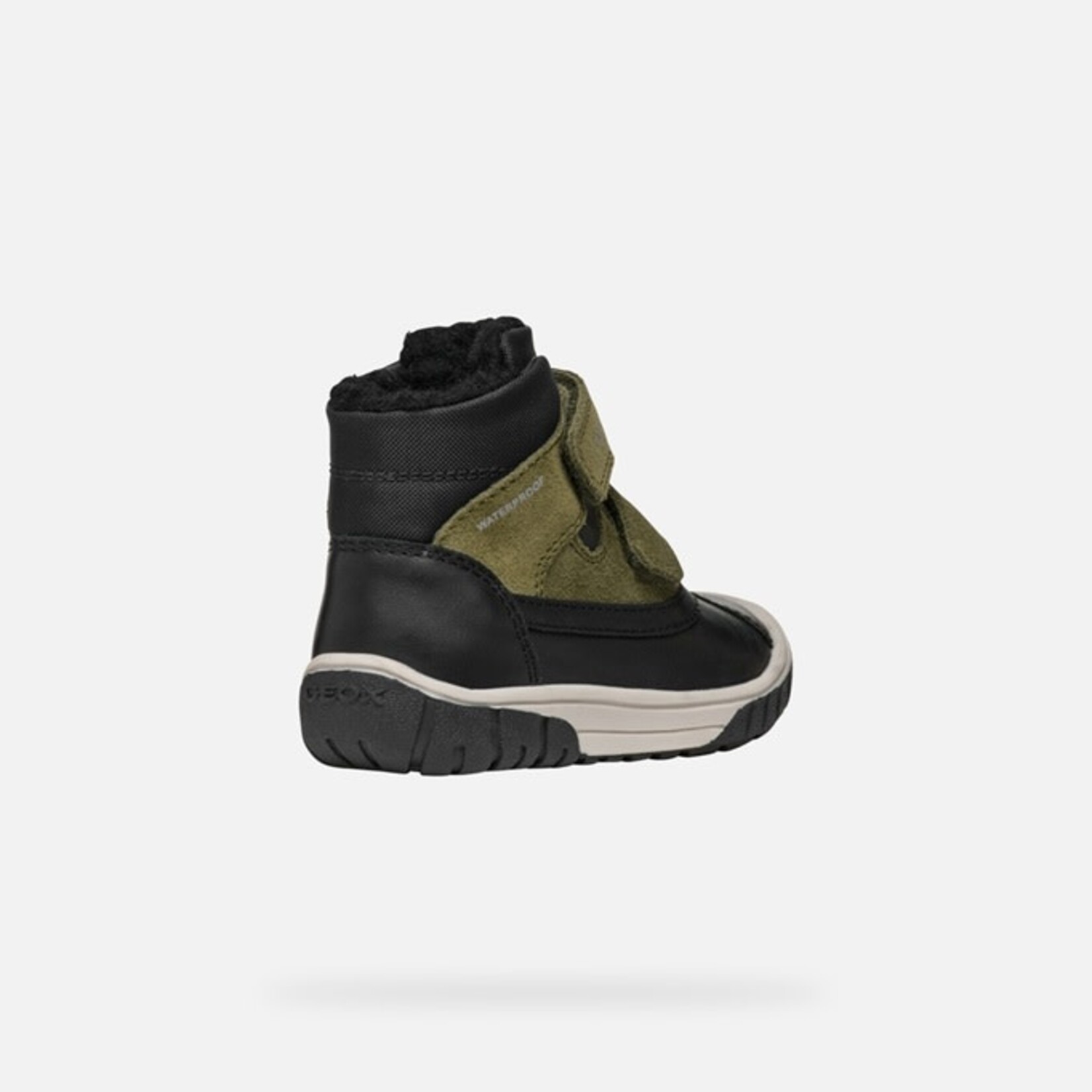 Geox GEOX -  Mid-Season Waterproof Boots with Fur Lining 'Omar - Suede and nylon - Black/Dark green'