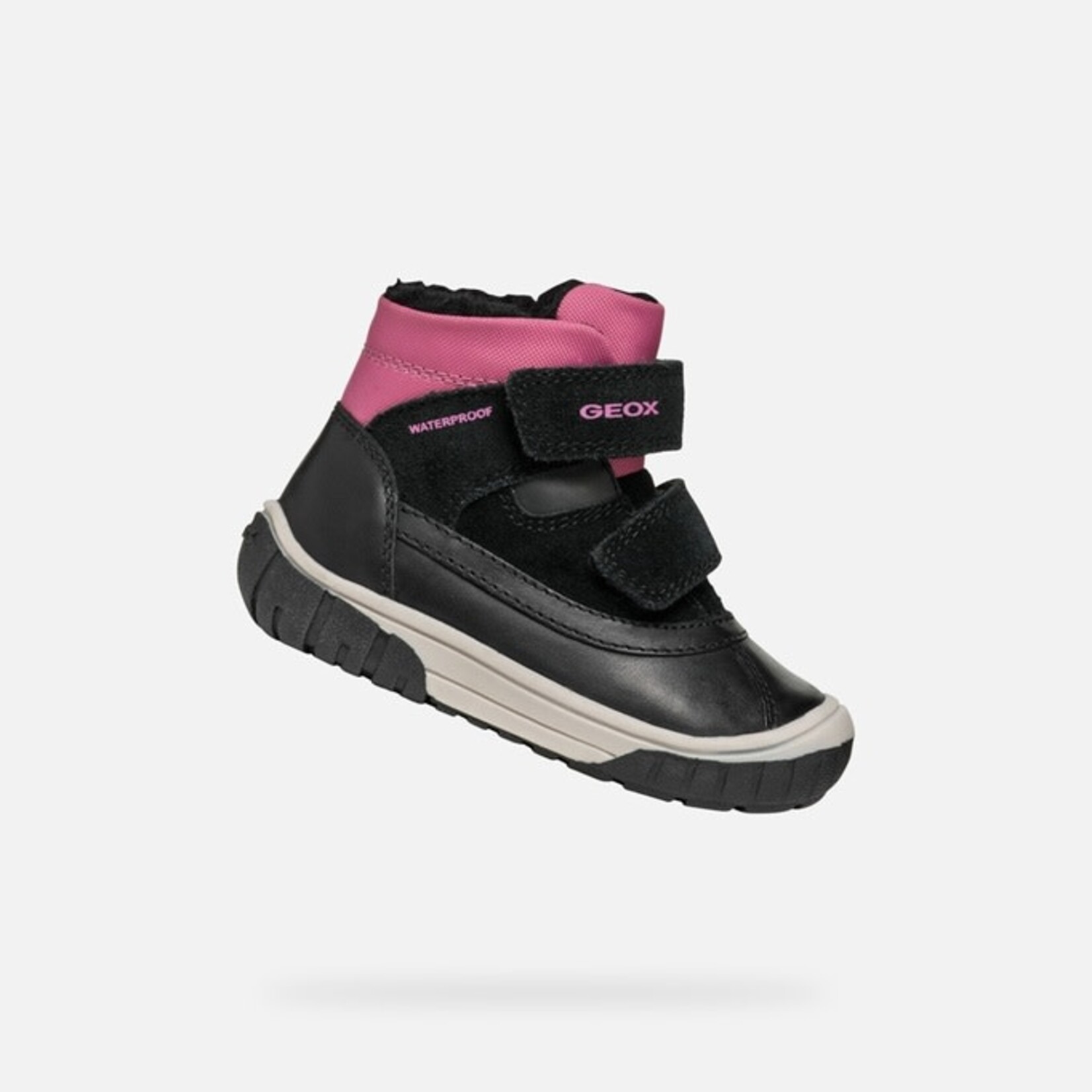 Geox GEOX - Mid-Season Waterproof  Boots 'Omar'  - Suede and Nylon - Black/Fuchsia