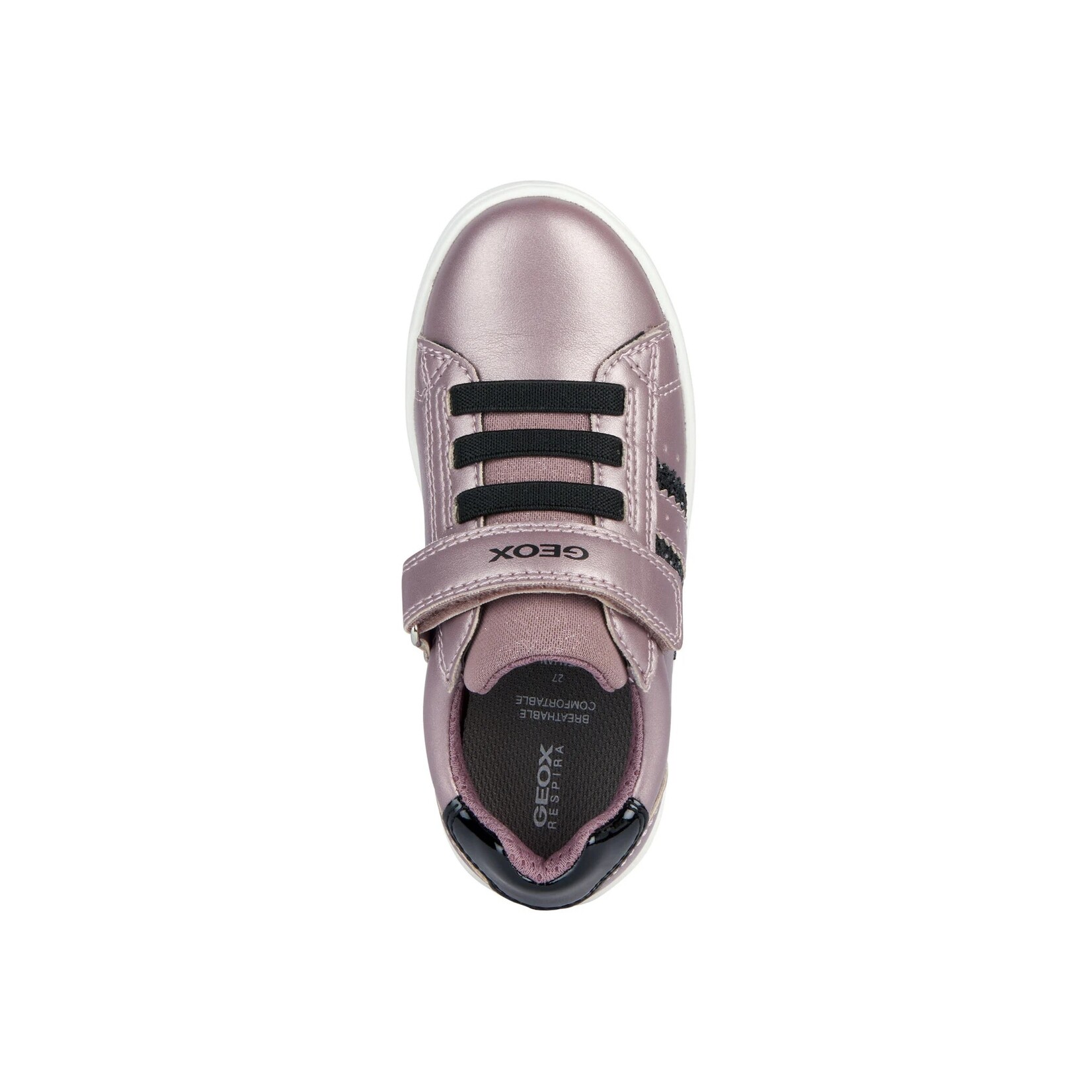 Geox GEOX - Velcro Shoes with Black Sparkles 'Djrock Dark Pink/ Black'