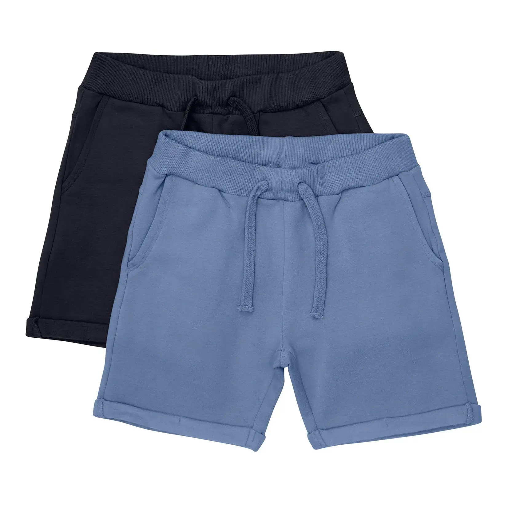 Minymo MINYMO- Duo de shorts en coton molletonné bleu marine et bleu email