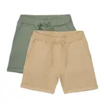 Minymo MINYMO- Duo of terrycloth shorts in sand and olive colour