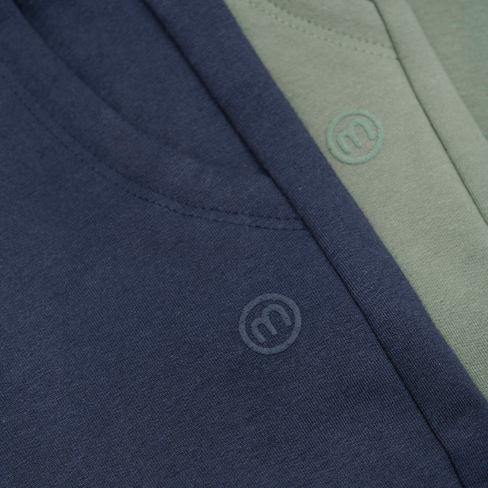 Minymo MINYMO- Ensemble de 2 pantalons jogging en coton biologique bleu marine et vert olive