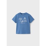 Mayoral MAYORAL - T-shirt à manches courtes bleu foncé avec paysage tropical brodé