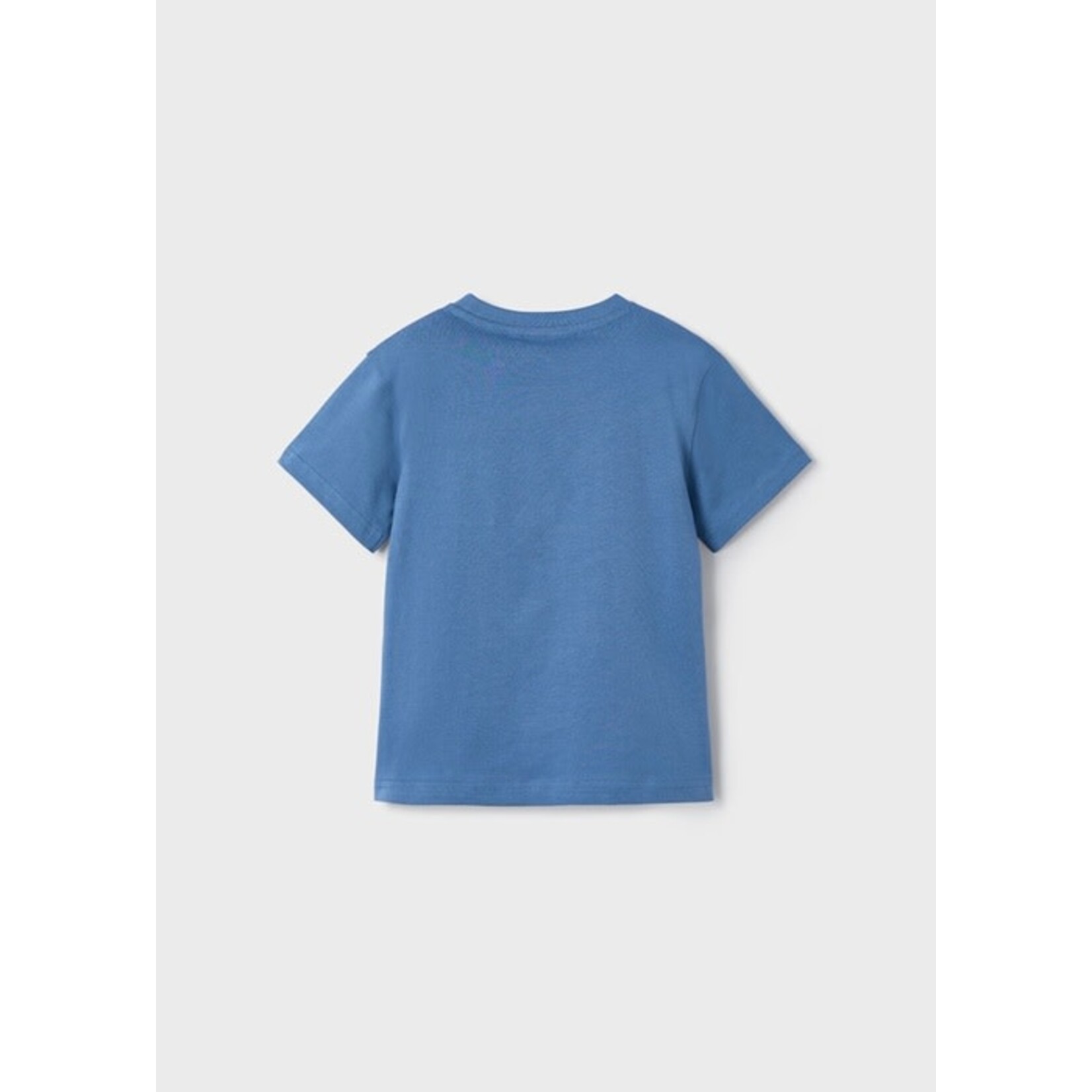 Mayoral MAYORAL - Dark blue short-sleeved T-shirt with embroidered tropical landscape