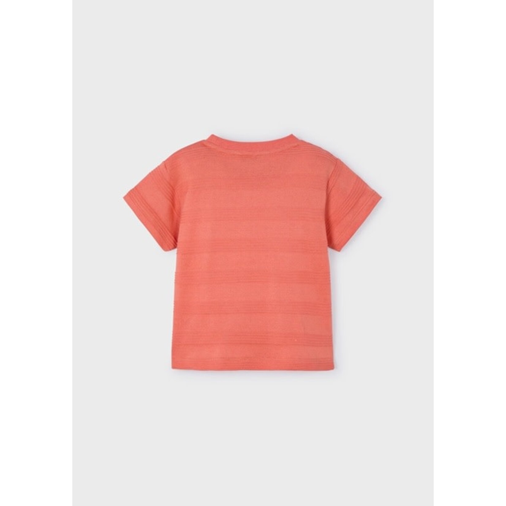 Mayoral MAYORAL - Dark peach short sleeve t-shirt with textured mesh