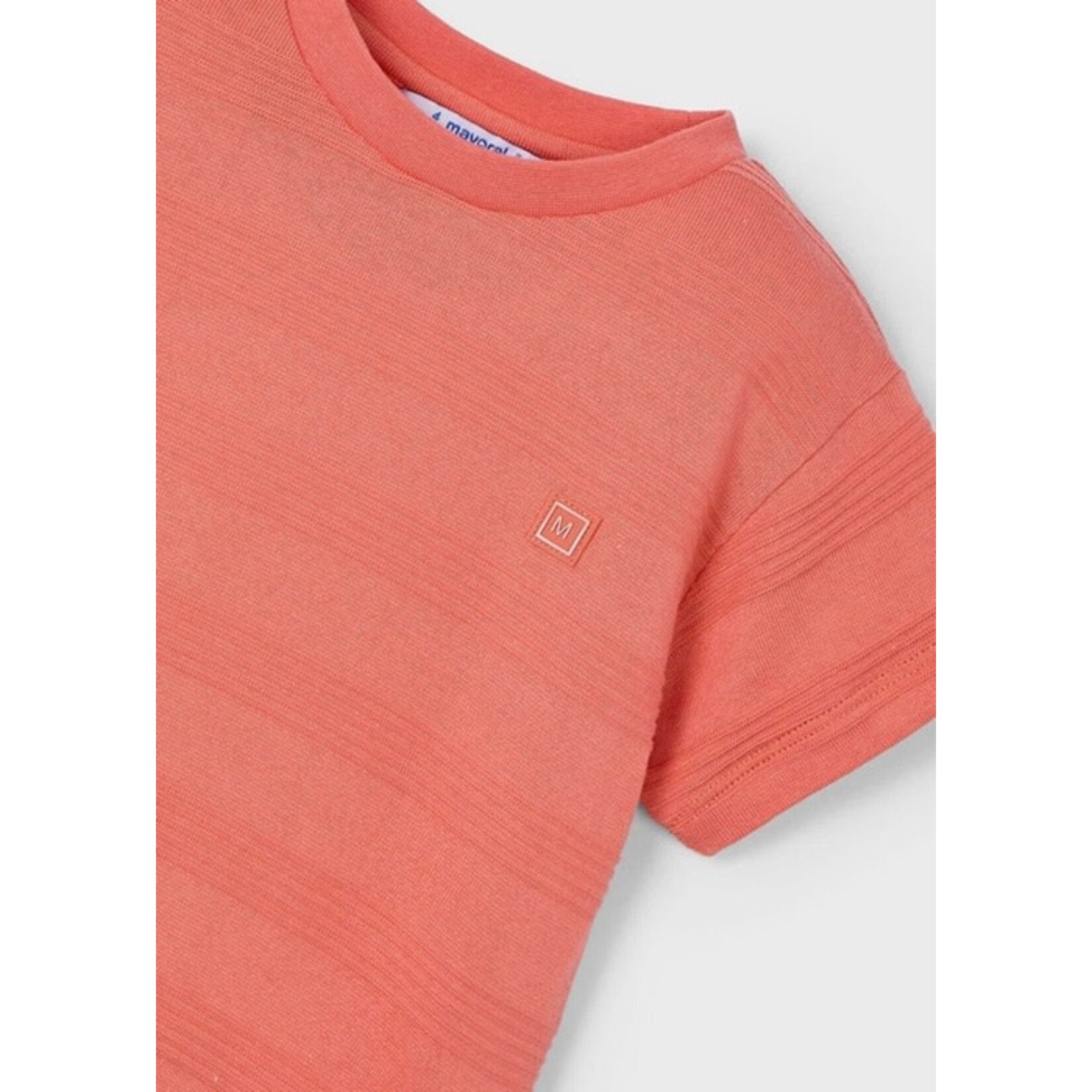 Mayoral MAYORAL - Dark peach short sleeve t-shirt with textured mesh