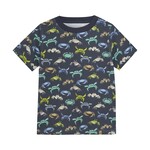 Minymo MINYMO-  T-shirt bleu marine foncé avec imprimé de crabes colorés