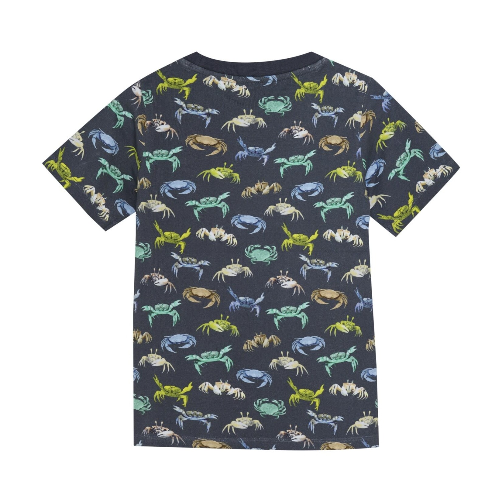 Minymo MINYMO-  Dark navy blue t-shirt with colorful crab print