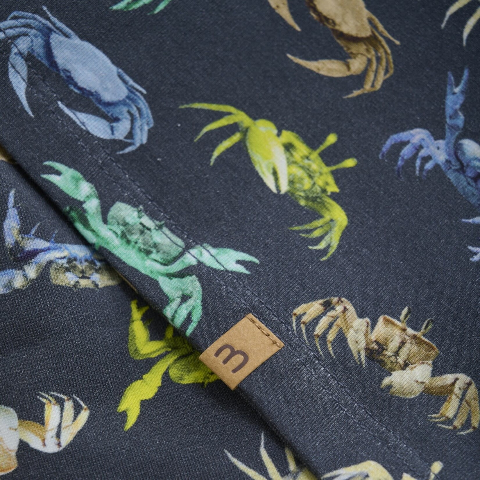 Minymo MINYMO-  Dark navy blue t-shirt with colorful crab print