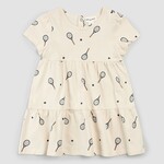 Miles the label MILES THE LABEL - Robe blanc cassé en jersey à imprimé raquette