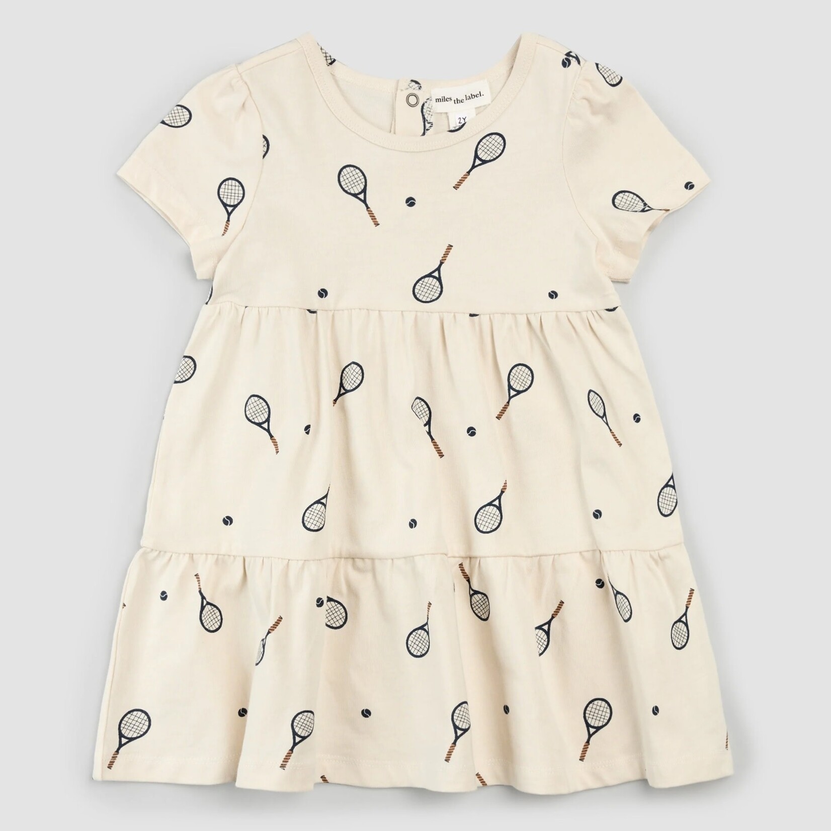 Miles the label MILES THE LABEL - Robe blanc cassé en jersey à imprimé raquette