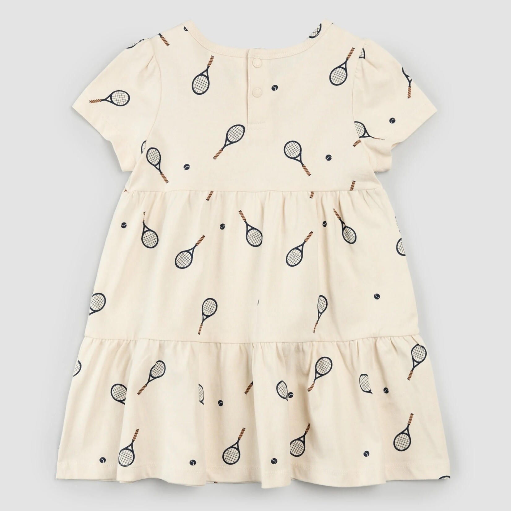 Miles the label MILES THE LABEL - Robe blanc cassé en jersey à imprimé raquette