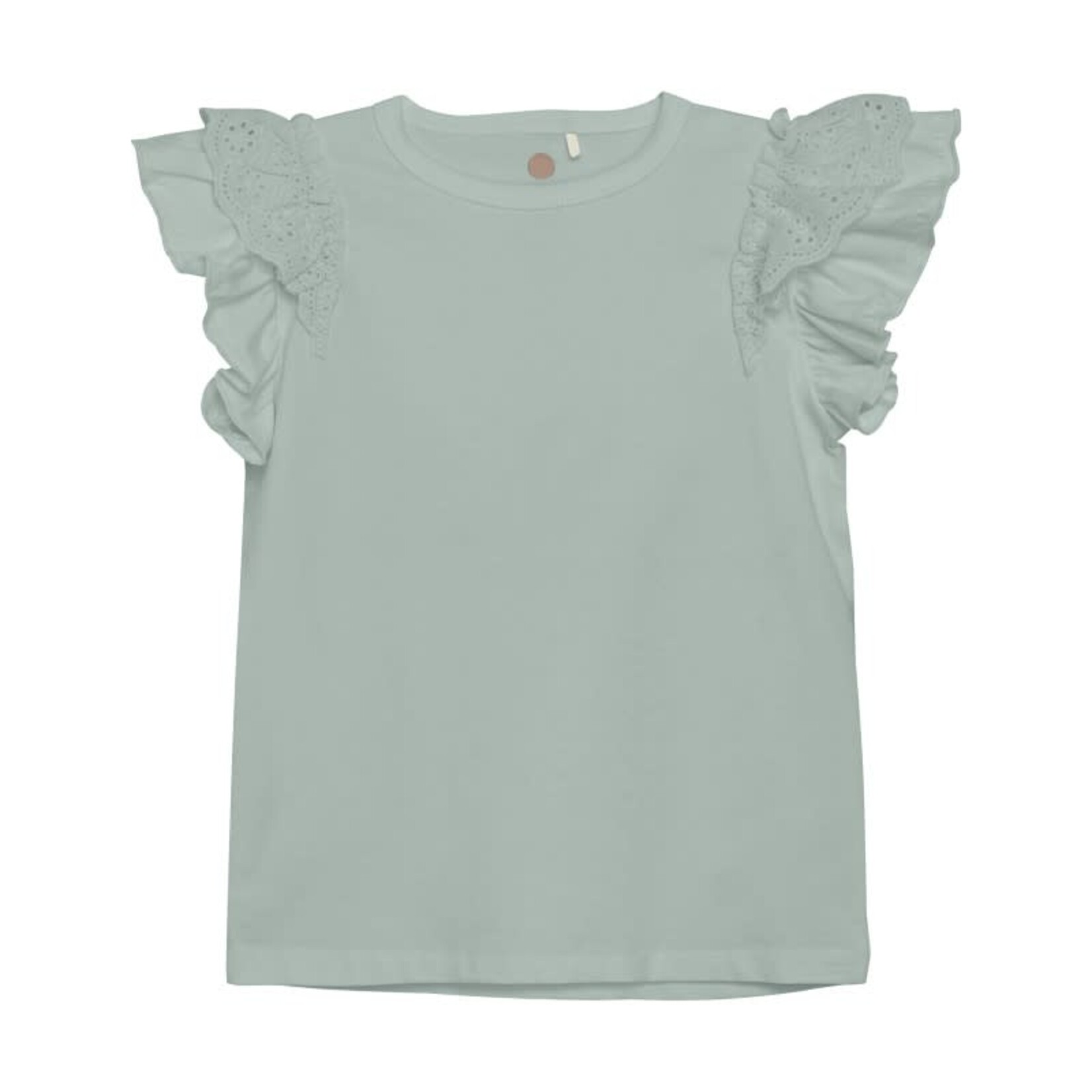 Enfant ENFANT - T-shirt vert-de-gris avec manches à volants et dentelles