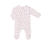 Coccoli COCCOLI - Pyjama une pièce pour bébé en modal rose avec imprimé de fleurs blanches