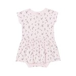 Coccoli COCCOLI - Robe rose à manches courtes avec cache-couche intégré et imprimé de fleurs blanches