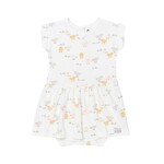 Coccoli COCCOLI - Robe blanche à manches courtes avec cache-couche intégré et imprimé de poussins