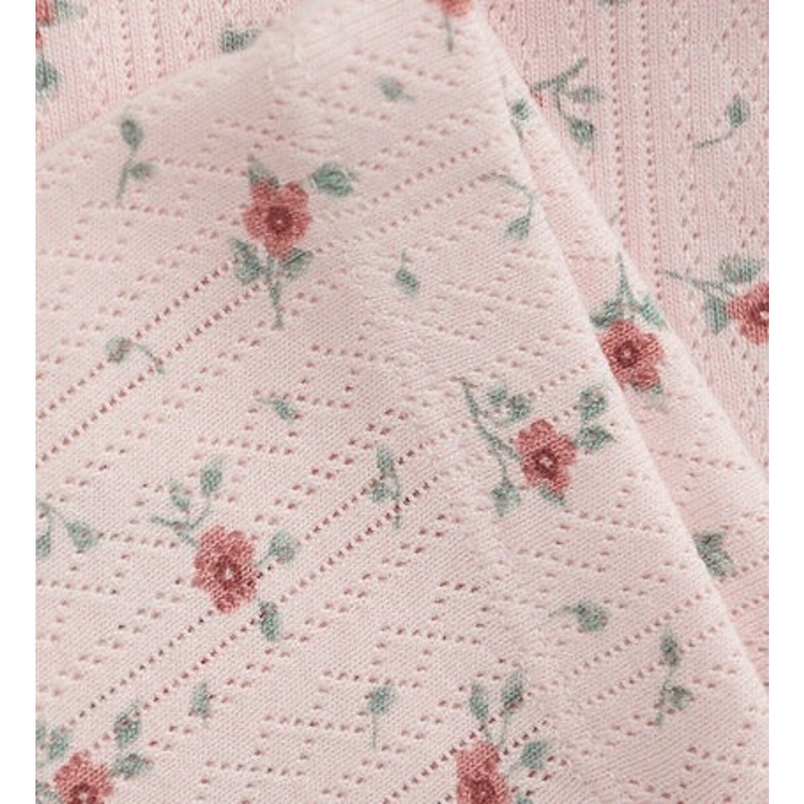Enfant ENFANT -  Pointelle Leggings - Pink with Flower Pattern