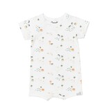 Coccoli COCCOLI - Barboteuse pour bébé en modal blanc avec imprimé de ferme