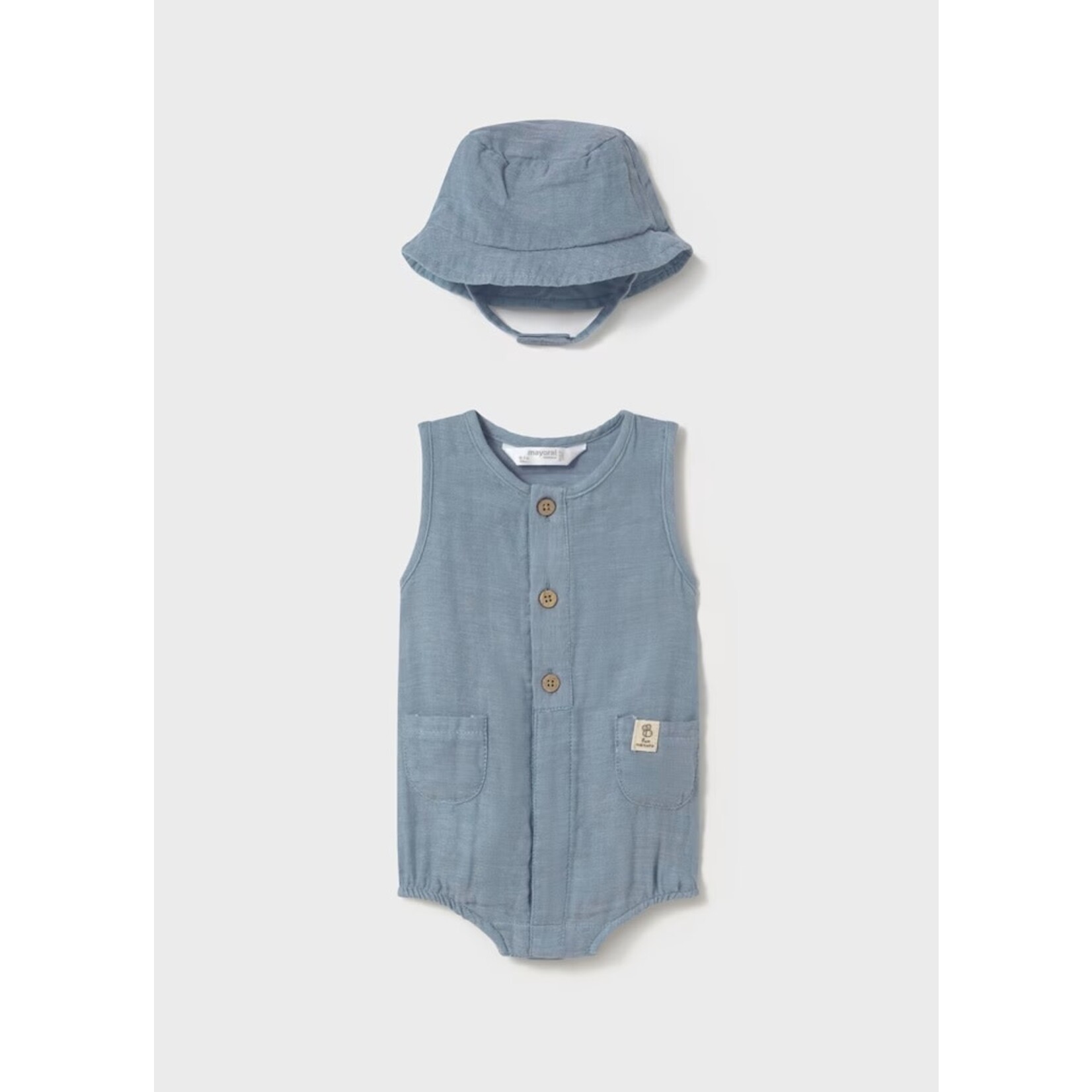 Mayoral MAYORAL - Romper and hat - Denim blue